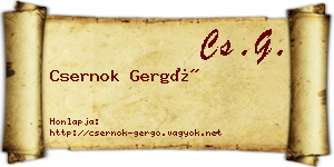 Csernok Gergő névjegykártya